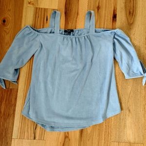 Blue off the shoulder top